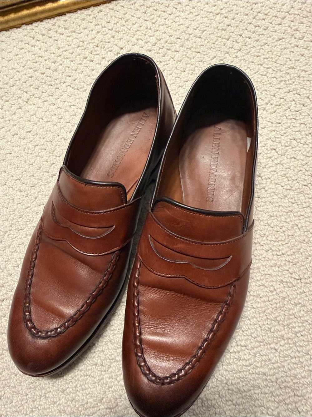 Allen Edmonds Cognac Leather Penny Loafers